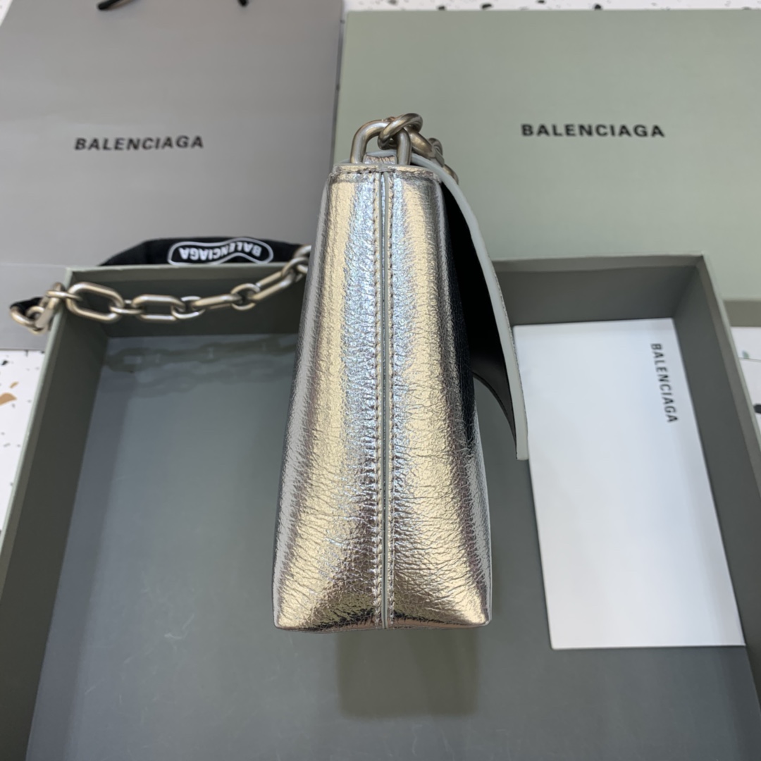 Balenciaga Downtown XS Shoulder Bag With Chain Silver